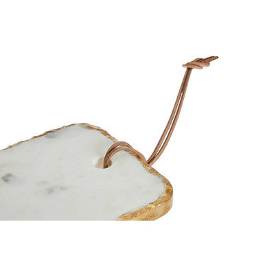 Empire White Marble Chopping And Serving Board With Gold Foil Detail