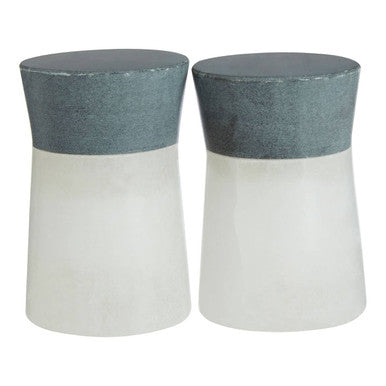 Bulgari White And Grey Finish Salt And Pepper Set