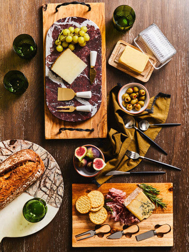 Annika White And Brown Marble Round Paddle Board