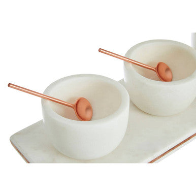 Monzaro Marble Dip Bowls With Board Set