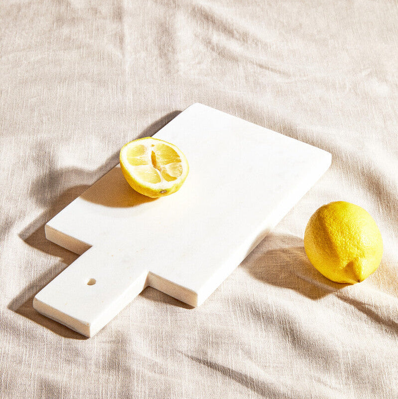 Kindia Small White Marble Paddle Chopping And Serving Board