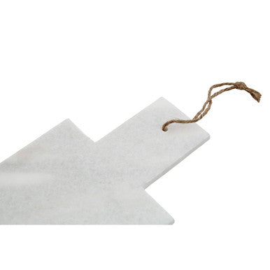 Kindia Rectangular White Marble Paddle Chopping and Serving Board