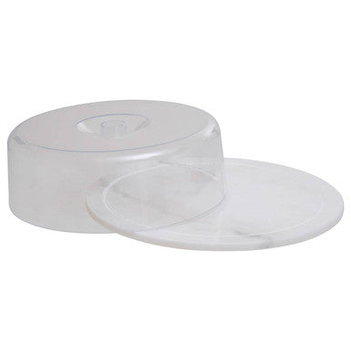 Kindia White Marble Cake Board With Domed Lid