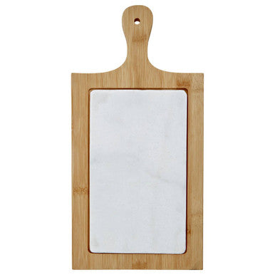 Monzaro White Marble And Bamboo Cheese Board