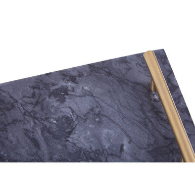 Marmore Black Marble Serving Board With Gold Handles