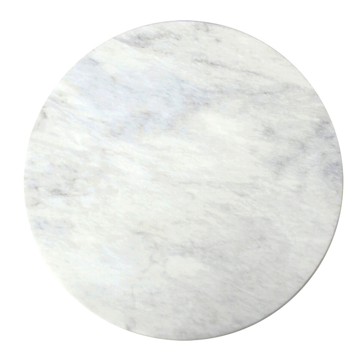 Round marble coaster with gray and white marbled pattern on a white background
