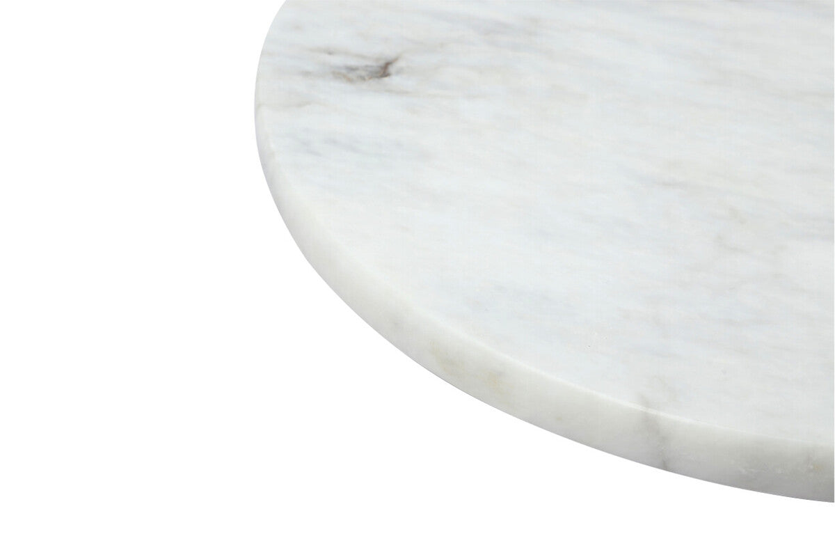 Salerno White Marble Round Lazy Susan