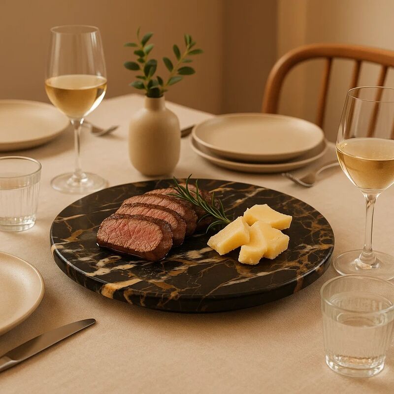 Marmore Black And Gold Marble Lazy Susan