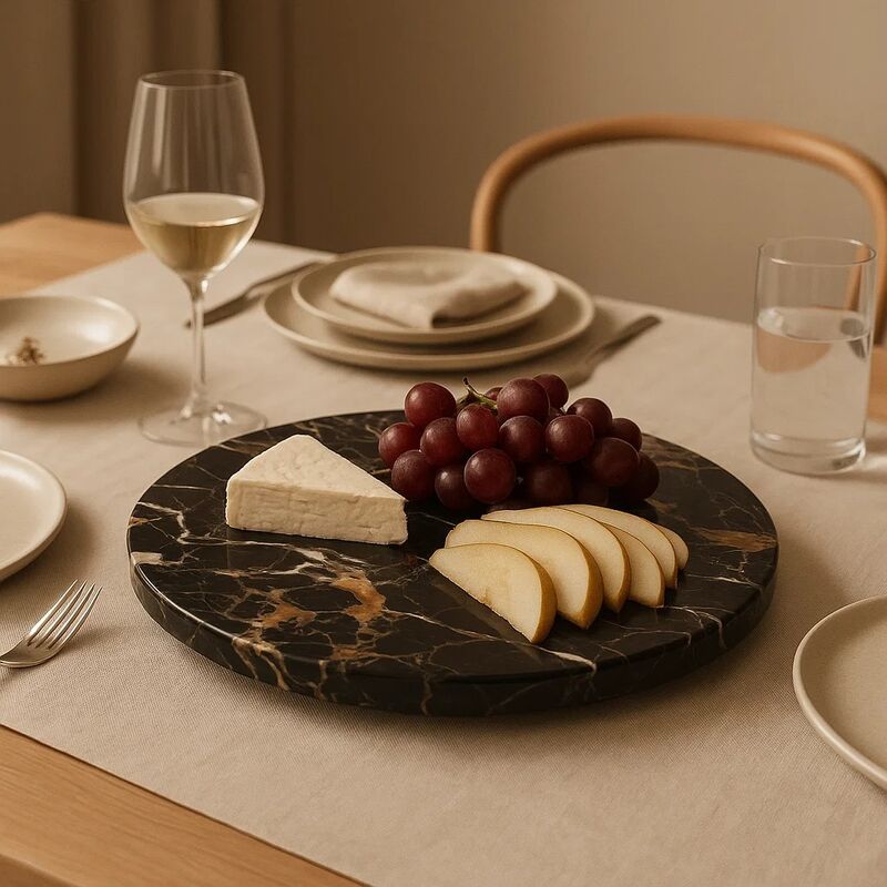 Marmore Black And Gold Marble Lazy Susan