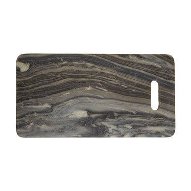 Marble-patterned cutting board on a white background