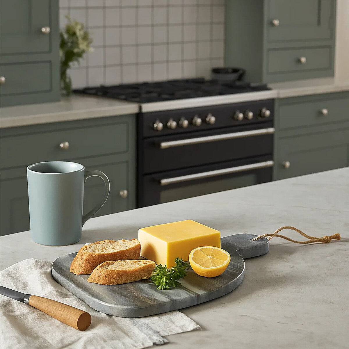 Marmore Rounded Grey Marble Chopping And Serving Board