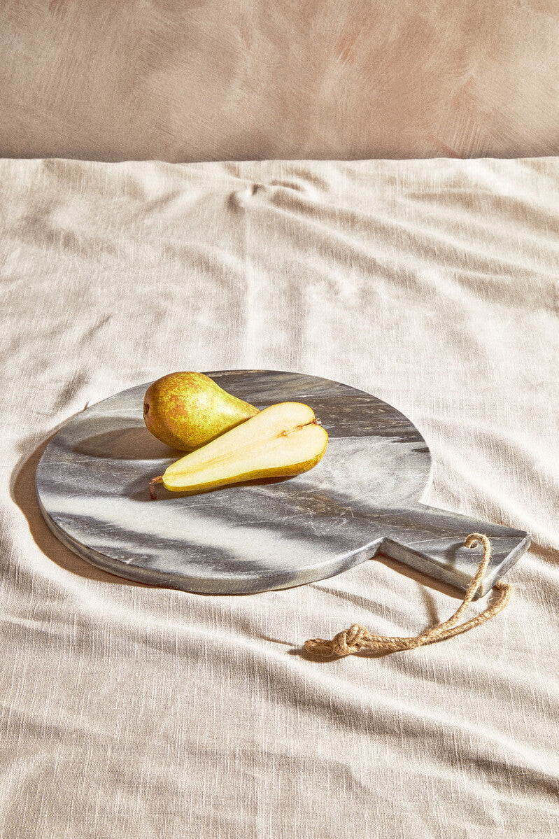 Marmore Grey Marble Round Paddle Serving Board