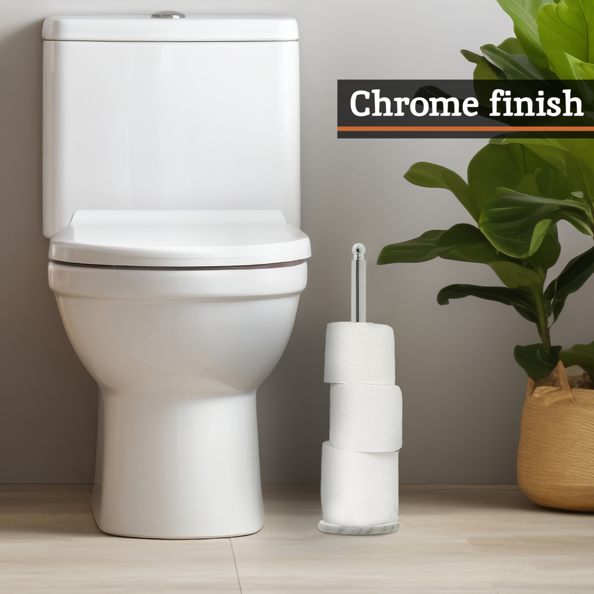 Linnea Chrome and White Marble Toilet Roll Holder