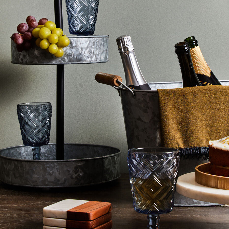 Monzaro Set Of Four Marble And Acacia Wood Coasters