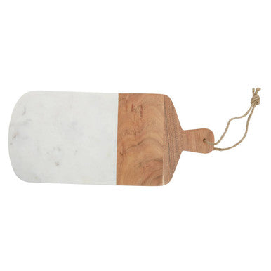 Monzaro Rectangular Marble And Acacia Wood Paddle Board