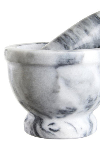 Salerno Grey Marble Mortar And Pestle With Rim