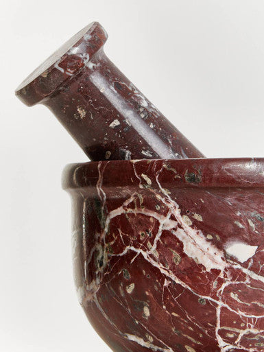 Red and White Marble Mortar and Pestle | Salmo