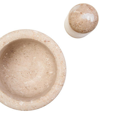 Marmore Cream Marble Mortar And Pestle