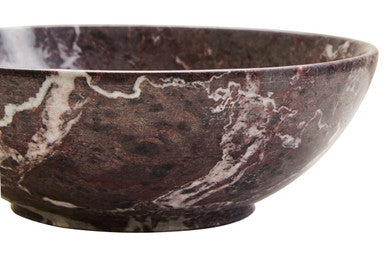 Marmore Red And White Veined Marble Bowl