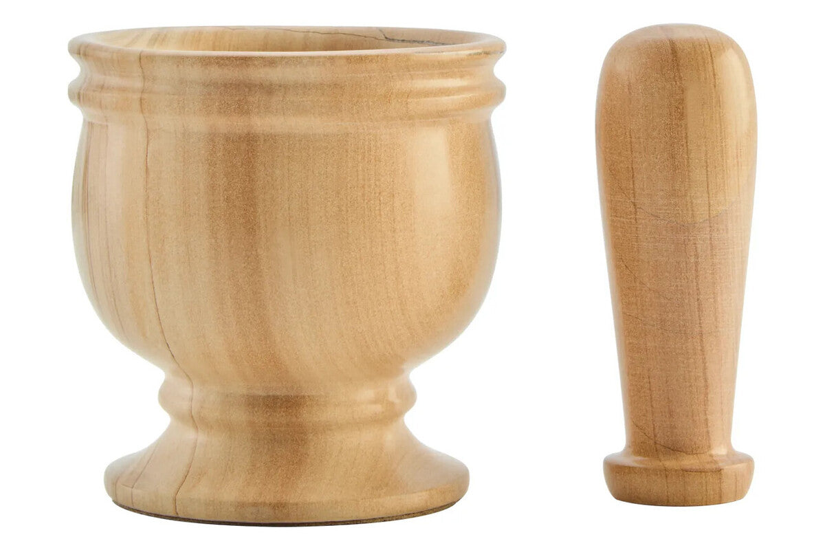Tiga Teakwood Marble Mortar And Pestle