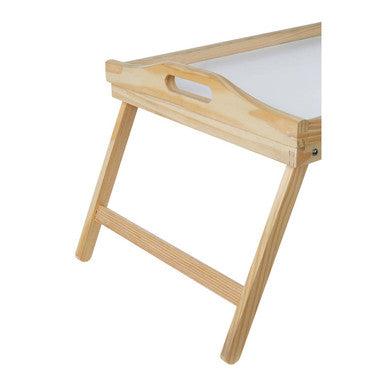 White Top Pinewood Bed Tray with Folding Legs