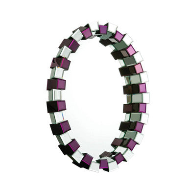 Carlotta Purple Mirrored Glass Wall Mirror
