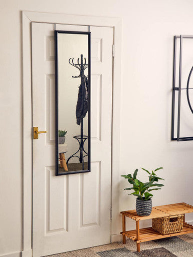 Mize Black Plastic Frame Over Door Mirror