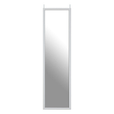 Rectangular mirror with a white frame on a white background