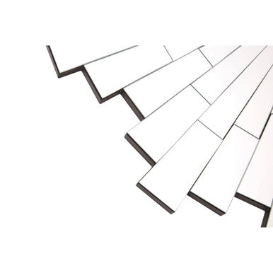 Glitzy Sunburst Design Round Wall Mirror