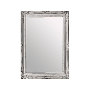 Brussels Distressed White Finish Wall Mirror