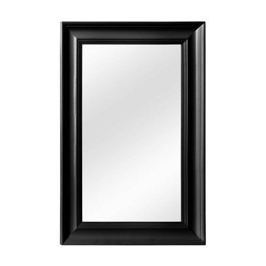 Rectangular mirror with a black frame on a white background