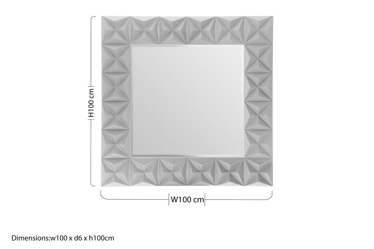 Stockholm 3D Effect Wall Mirror With Grey High Gloss