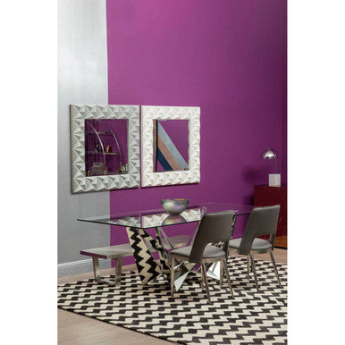 Stockholm 3D Effect Wall Mirror With Grey High Gloss