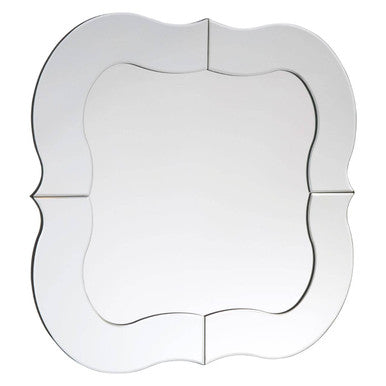 Decorative wall mirror with a wavy frame on a white background