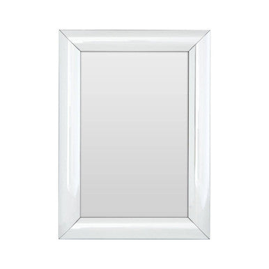 White framed mirror on a white background
