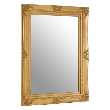 Brussels Baroque Rectangular Gold Finish Wall Mirror