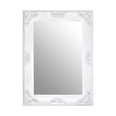 White decorative mirror on a white background