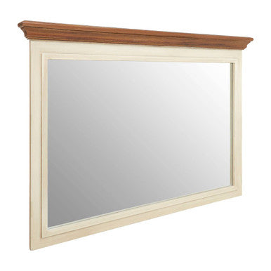 Wall mirror with a wooden frame on a white background