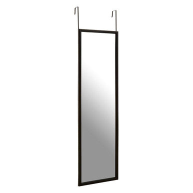 Black-framed full-length mirror on a white background