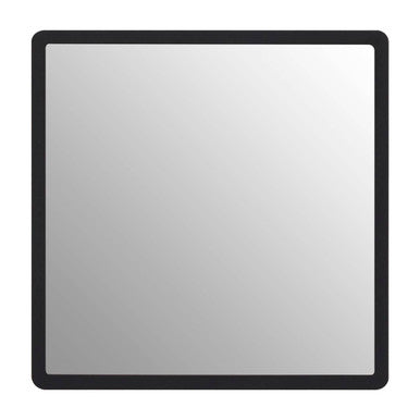 Rectangular mirror with black frame on a white background