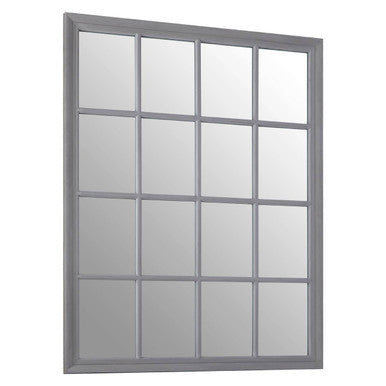 Window with grid design on a white background