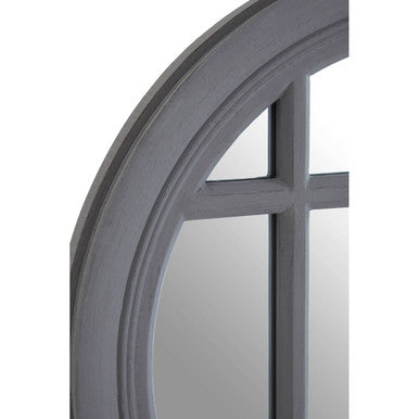Hawthorne Antique Grey Round Wall Mirror