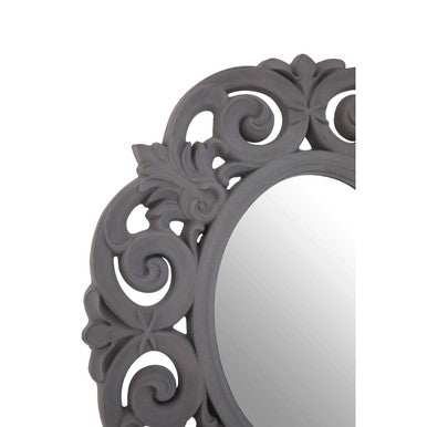 Itaka Antique Grey Scroll Design Wall Mirror
