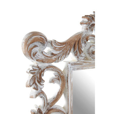 Caracci Antique Grey Fleur De Lis Wall Mirror