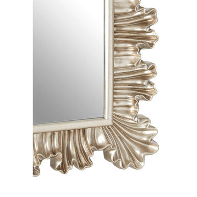 Sinarge Champagne Finish Clamshell Design Wall Mirror
