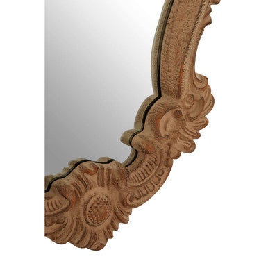 Broschi Antique Brown Rococo Design Wall Mirror