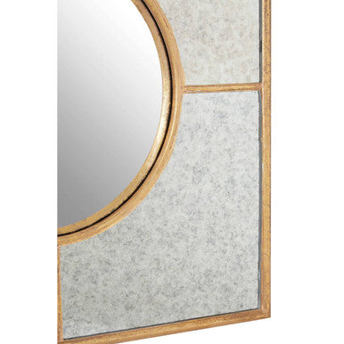 Zariah Gold Finish Art Deco Wall Mirror