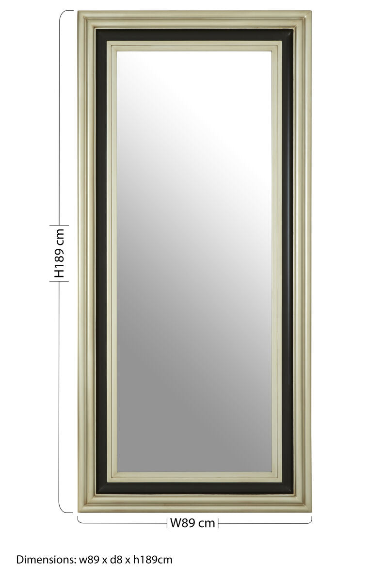 Camila Black and Silver Rectangle Wall Mirror