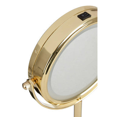 Cassini Gold Finish Iron Led Table Mirror