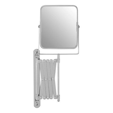 Foldable vanity mirror with a metallic finish on a white background